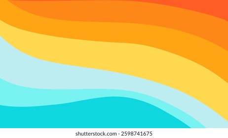 Rainbow background with curved lines. Abstract texture of wavy lines with colorful colors.