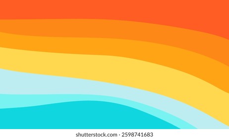 Rainbow background with curved lines. Abstract texture of wavy lines with colorful colors.