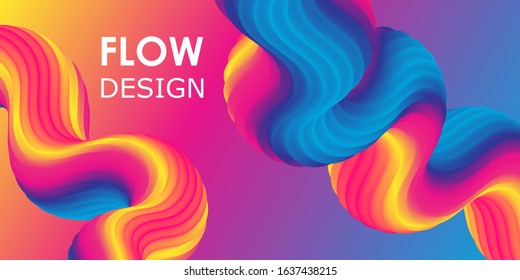 Rainbow Background. Fluid Shapes. Wave Pattern. Summer Poster. Colorful Gradient. Flow Shape. Abstract Cover. Rainbow Color. Vector Illustration. Fluid Flow.