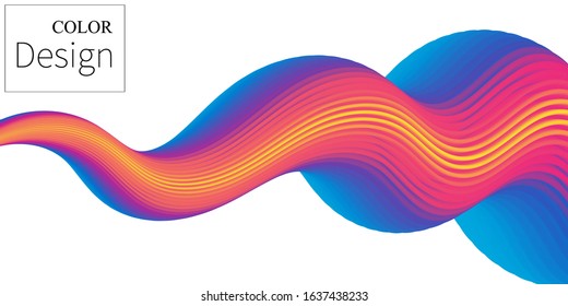 Rainbow Background. Fluid Shapes. Wave Pattern. Summer Poster. Colorful Gradient. Flow Shape. Abstract Cover. Rainbow Color. Vector Illustration. Fluid Flow.