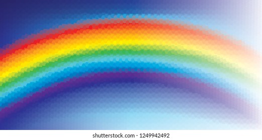 Rainbow background with geometric honeycomb texture, vector illustration, eps-8