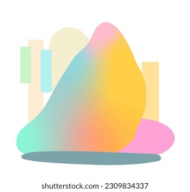 Rainbow background. Gradient template for geometric design concept. Abstract beautiful scenic stage in pastel colors. Flat vector