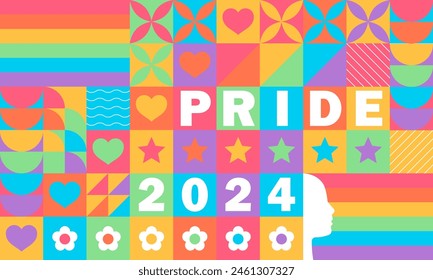 Regenbogenhintergrund mit Herzen. In: LGBT+ Pride design. In: Rainbow Community Pride Month. Liebe, Freiheit, Support, Frieden. Poster mit LGBT Regenbogenfahne, Herz und Liebe. Bunte Social Media Post Vorlage