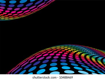Rainbow background inspired by disco lights with copy space