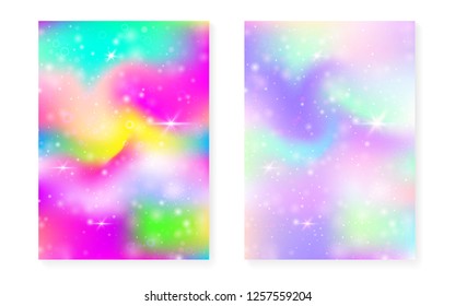 Rainbow Background Kawaii Princess Gradient Magic Stock Vector Royalty Free