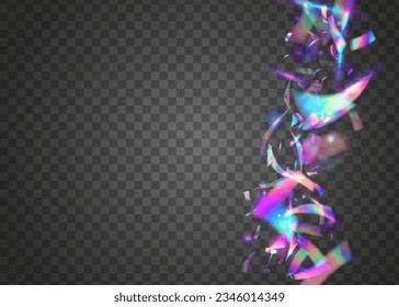 Rainbow Background. Laser Realistic Gradient. Holographic Glare. Retro Flyer. Transparent Tinsel. Fantasy Art. Purple Shiny Confetti. Surreal Foil. Violet Rainbow Background