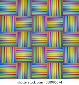  rainbow Background with Lines and Stripes, sewing textiles. Vector Illustration