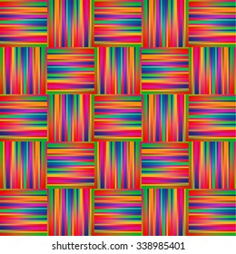  rainbow Background with Lines and Stripes, sewing textiles. Vector Illustration