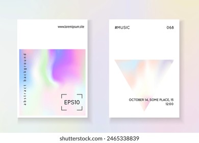 Regenbogenhintergrund. Neon Mesh. In: Blue Spectrum Flyer. Memphis-Banner. Isolierter weißer Hintergrund. Abstraktes Muster. Pastellfarbene Vektorgrafik. Lila Regenbogen Hintergrund