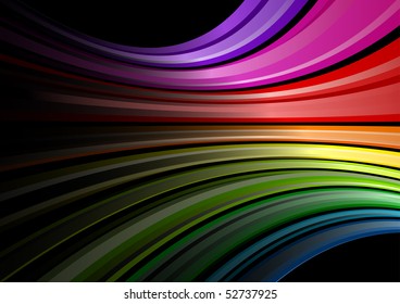 Rainbow background on the black