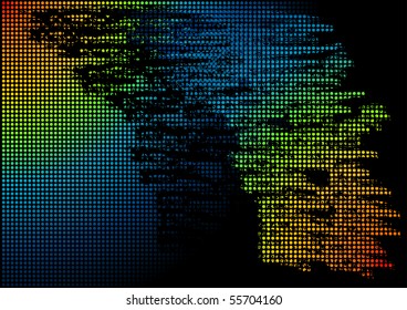 Rainbow background on the black