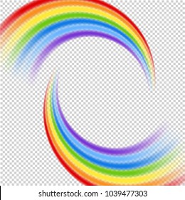 Rainbow background on transparent  illustration