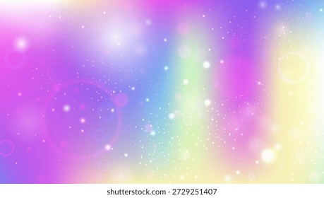 Plano de Fundo do Arco-íris. Pink Princess Gradient E Bonito Holograma Mágico. Padrão de Fadas Roxo. Sonho Brilhante Do Universo Com Brilho De Conto De Fadas Brilhante. Fundo Arco-íris Azul.
