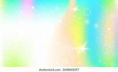 Rainbow Background. Pink Unicorn Gradient And Beautiful Magic Hologram. Purple, Yellow Fairy Pattern. Bright Neon Backdrop Of Galaxy, Sky, And Universe Light. Green Rainbow Background.