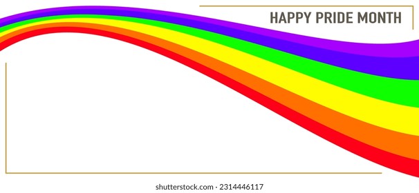 Rainbow background with place for text. Template for your design. Happy pride month poster. Vector illustration design.