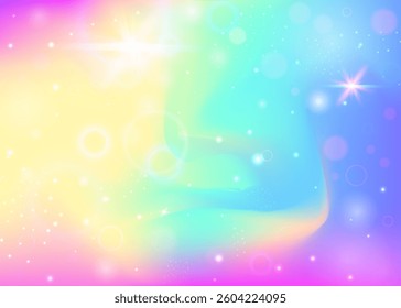Rainbow Background. Purple Girl Gradient. Unicorn Invitation. Iridescent Pastel Effect. Pink Mystical Pattern. Lilac Sparkles Hologram. Magic Texture. Neon Rainbow Background.