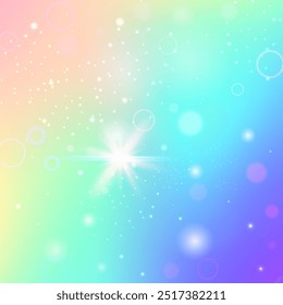 Rainbow Background. Purple Princess Hologram. Kawaii Pattern. Iridescent Sparkles Effect. Pink Colorful Gradient. Lilac Mystical Invitation. Fairy Texture. Neon Rainbow Background.