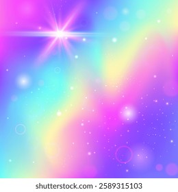 Rainbow Background. Purple Princess Invitation. Fairy Hologram. Fairytale Galaxy Effect. Pink Blurred Gradient. Blue Fantasy Pattern. Unicorn Texture. Candy Rainbow Background.