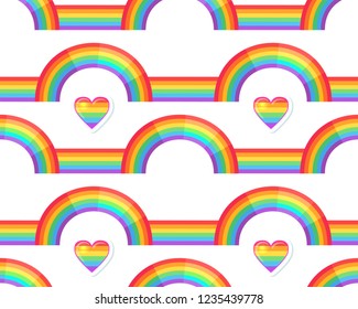 Rainbow background.  Retro seamless pattern the 50s and 60s inspired. Seamless abstract Vintage backdrop in sixties style. Vector illustration