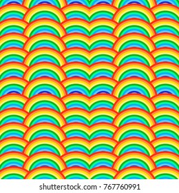 Rainbow background. Seamless pattern with colorful rainbows. Flat design, vector illustration EPS10