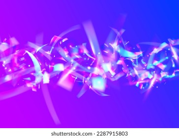 Rainbow Background. Shiny Realistic Sunlight. Unicorn Art. Cristal Tinsel. Festive Foil. Purple Disco Glare. Hologram Texture. Retro Flyer. Violet Rainbow Background