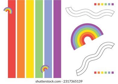 rainbow background template with happy pride month