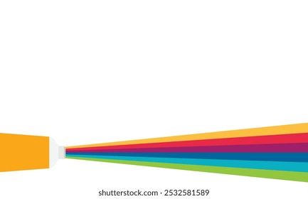 Rainbow background vector illustration in flat design. multicolored tubes. watercolor and oil paint color.