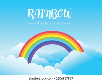 rainbow background vector illustration, rainbow text.