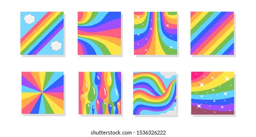 rainbow background vector set graphic design