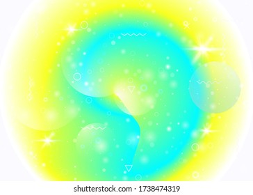 Rainbow background with vibrant gradients. Holographic dynamic fluid. Cosmos hologram. Design layout for poster, poster and banner. Iridescent rainbow background.