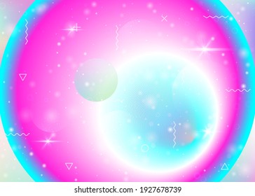 Rainbow background with vibrant gradients. Holographic dynamic fluid. Cosmos hologram. Graphic template for poster, banner and presentation. Vibrant rainbow background.