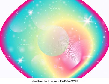 Rainbow background with vibrant gradients. Holographic dynamic fluid. Cosmos hologram. Graphic template for annual report, wallpaper and presentation. Vintage rainbow background.