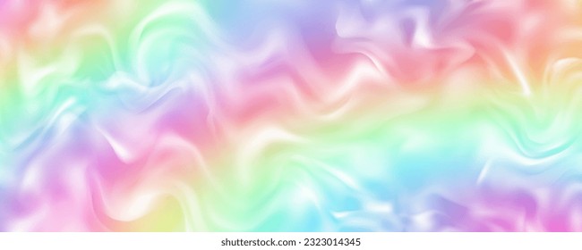 Rainbow background with waves of fluid. Abstract pastel gradient wallpaper with bright vibrant colors. Vector unicorn holographic backdrop