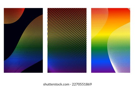 Rainbow backgrounds for Pride month. Abstract LGBT rainbow gradient shapes
