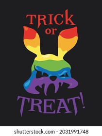 Rainbow bad bunny halloween t-shirt design