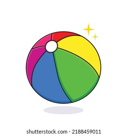 rainbow ball rainbow ball beach. colorfull ball vector icon logo design illustration background wallpaper