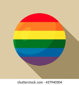 Rainbow ball icon in flat style