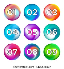 Colorful Set Buttons Numbers 01 12 Stock Vector (royalty Free 