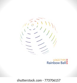 Rainbow ball logo. Vector color design symbol