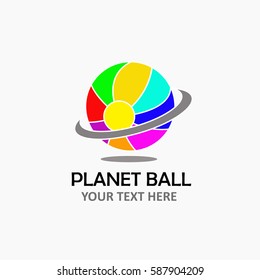 Rainbow ball planet abstract logo