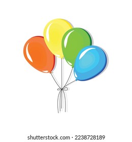 Globo arcoiris para iluminación vectorial de cumpleaños de vacaciones 