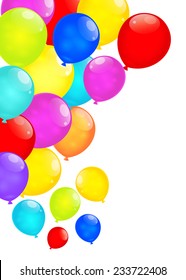Rainbow balloons isolated on white background. Vector EPS10.