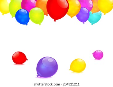 Rainbow balloons isolated on white background. Vector EPS10.