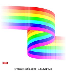 rainbow band on white background vector