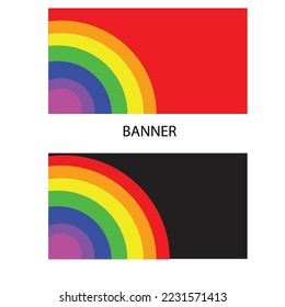 Diseño de pancartas en arco iris por ilustrador