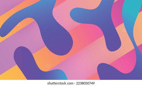 Rainbow Banner. Flow Landing Page. Colorful Invitation. Liquid Screen. Purple Plastic Design. Flat Minimal Flyer. Modern Shape. Hipster Page. Magenta Rainbow Banner