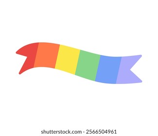 Rainbow banner. Lgbt, diversity, pride month concepts. Flat decorative vector design isolated illustration.