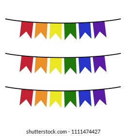 Regenbogen-Banner - Set aus 3 farbigen Bannern mit Regenbogen
