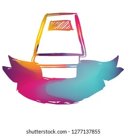 Rainbow Banner Vector Illustration of Book. Graphic Design for Logo and T-shirt. 