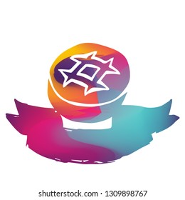 Rainbow Banner Vector Illustration of Bread Food. Graphic Design for Logo and T-shirt.